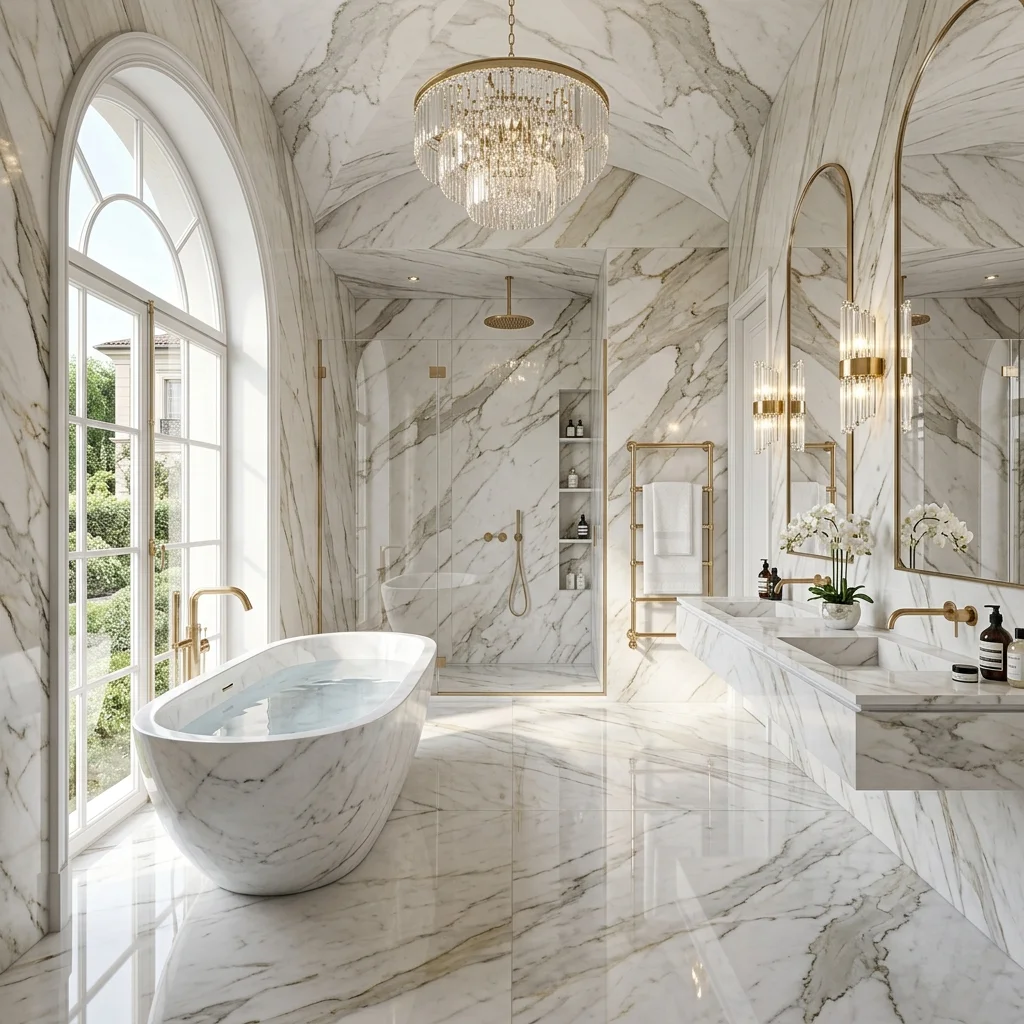 Calacatta Marble Luxury Bathroom