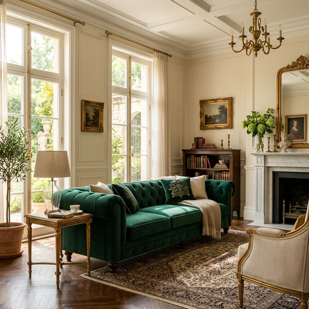 Emerald Green Velvet Luxury Sofa
