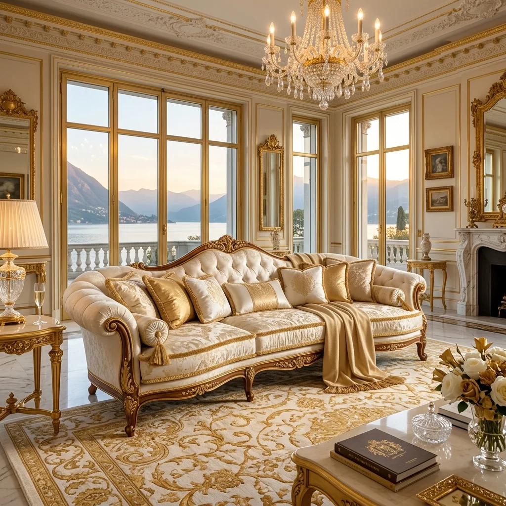 Billionaire Mansion Gold Sofa